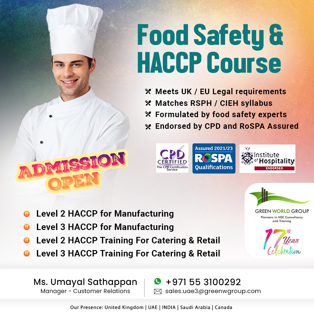 Food safety Diploma in UAE, Dubai