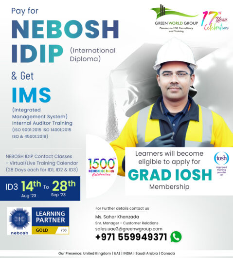 Upgrade your safety career with the NEBOSH IDIP course in UAE