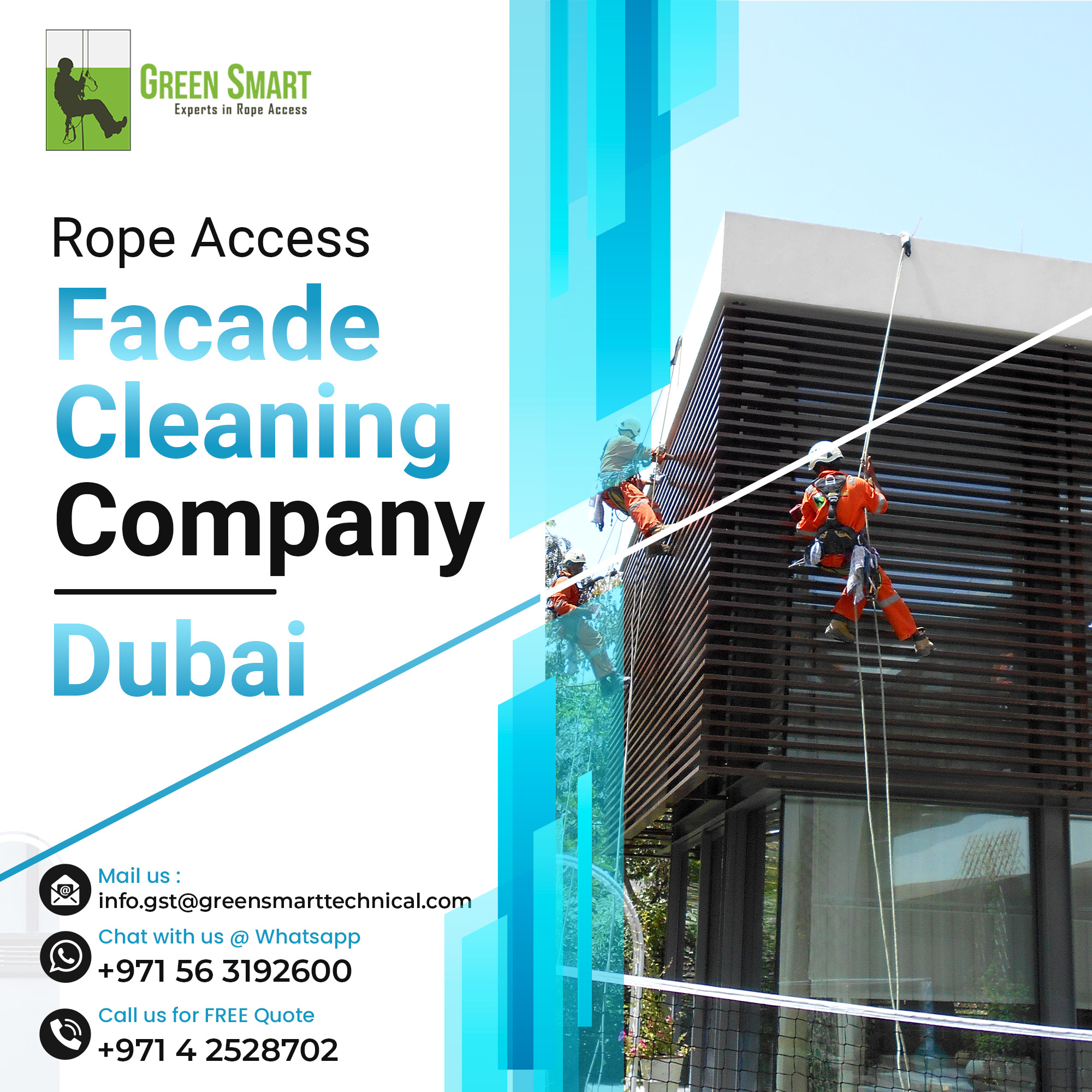 Rope Access Facade Cleaning Company In Dubai