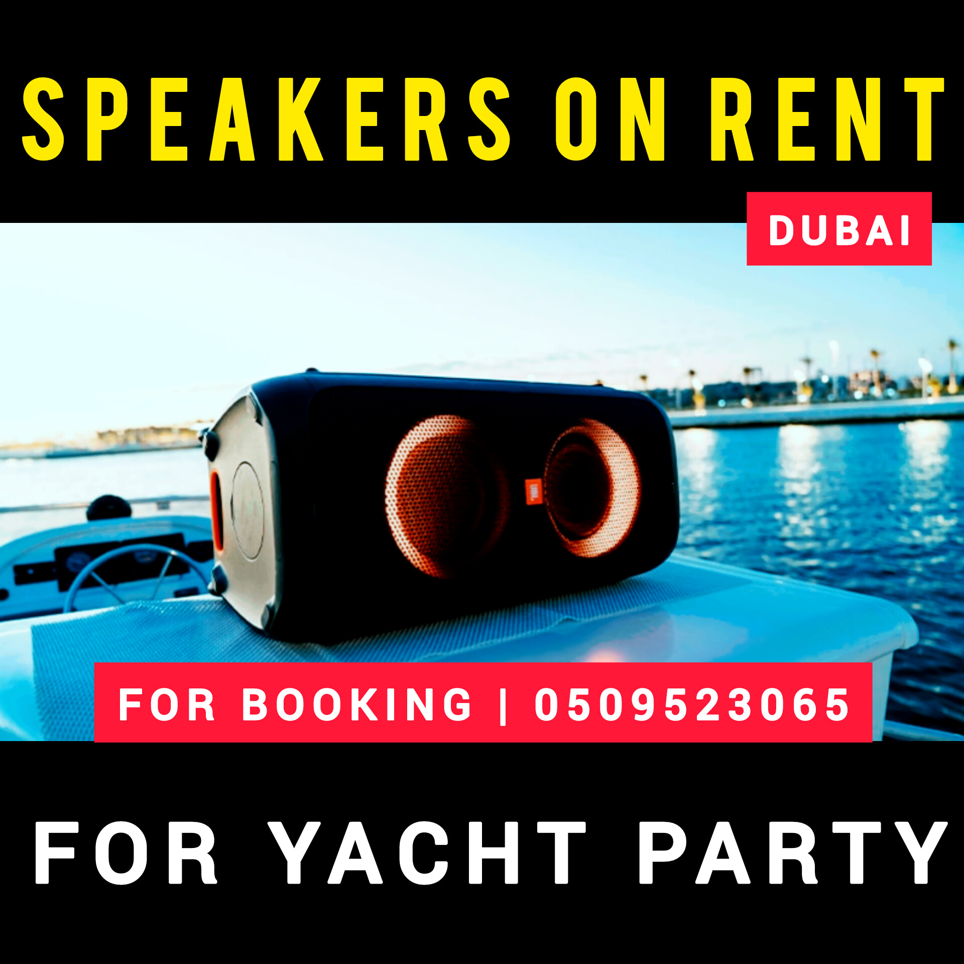 Speakers Rental Dubai | Speakers Rental for Yacht Party in Dubai | Yacht Party Speakers Rental