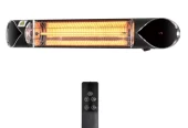 Electric Infrared Patio Heater Wall Mounted Carbon Fibre Heater with Remote Control, 4 Heat Settings, 24-Hour Timer for Indoor Outdoor, Black