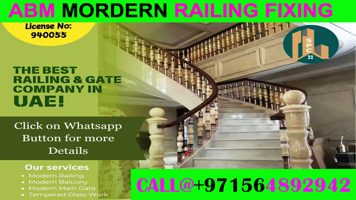 Modern Staircase Railing Fixing Contractor Ajman Dubai Sharjah