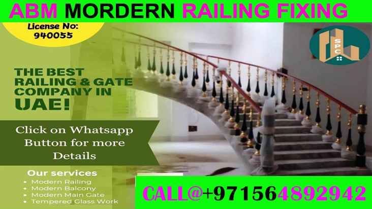 Modern Staircase Railing Fixing Contractor Ajman Dubai Sharjah
