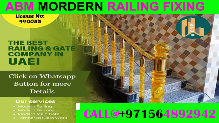 Modern Staircase Railing Fixing Contractor Ajman Dubai Sharjah