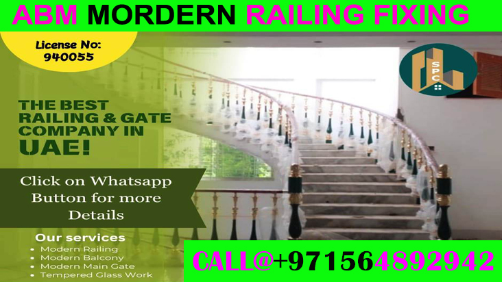 Modern Staircase Railing Fixing Contractor Ajman Dubai Sharjah