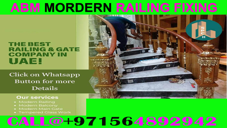 Modern Staircase Railing Fixing Contractor Ajman Dubai Sharjah