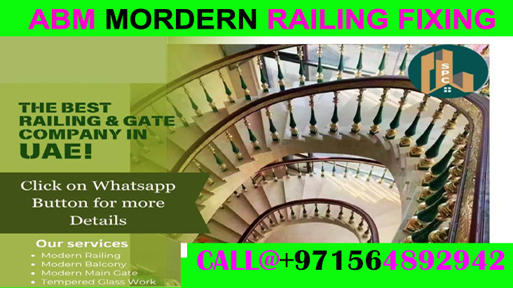 Modern Staircase Railing Fixing Contractor Ajman Dubai Sharjah