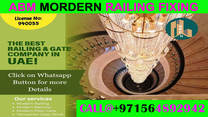 Modern Staircase Railing Fixing Contractor Ajman Dubai Sharjah
