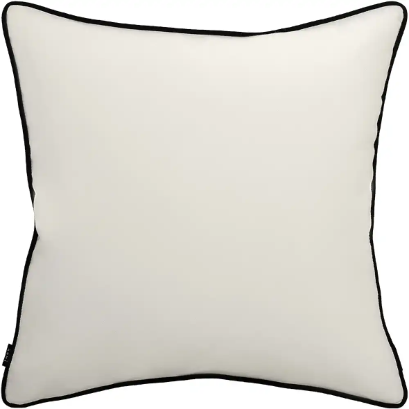 Aelia Shell Plain White Contrast Piping Cushion