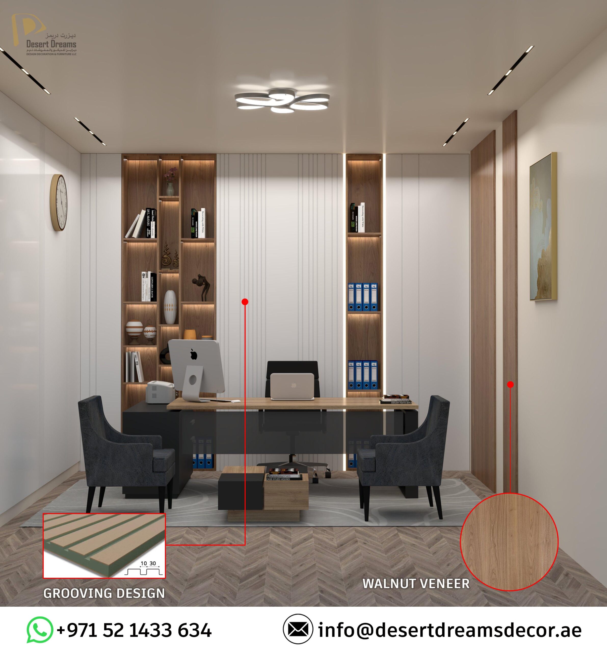 Offices Renovation Work in Uae | Joinery Work | 3D Render Images.